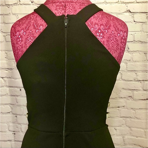 Womans black dress w/rhinestone side details. NWT - Picture 8 of 13